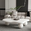Okak Modern Cloud Shaped Coffee Table Curved Profile Design Coffee Table with Cylindrical Legs - 3 of 4