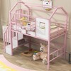 Twin Size Metal Loft Bed with Roof Design and a Storage Box - 2 of 4