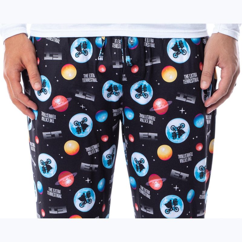 ET Movie 40th Anniversary PJ Extra Terrestrial Mens' Sleep Pajama Pants Black, 3 of 5