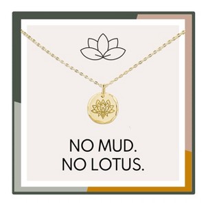 HOPE LOVE SHINE No Mud No Lotus Necklace – Gold or Silver – Mindfulness Strength Gift for Women - 1 of 1