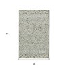 Gray Ivory And Black Wool Argyle Hand Hooked Area Rug - 3 of 4