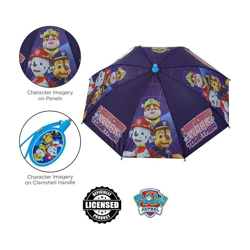 Paw Patrol Raincoat and Umbrella Set, Kids Ages 2-7 (Dark Blue), 5 of 7