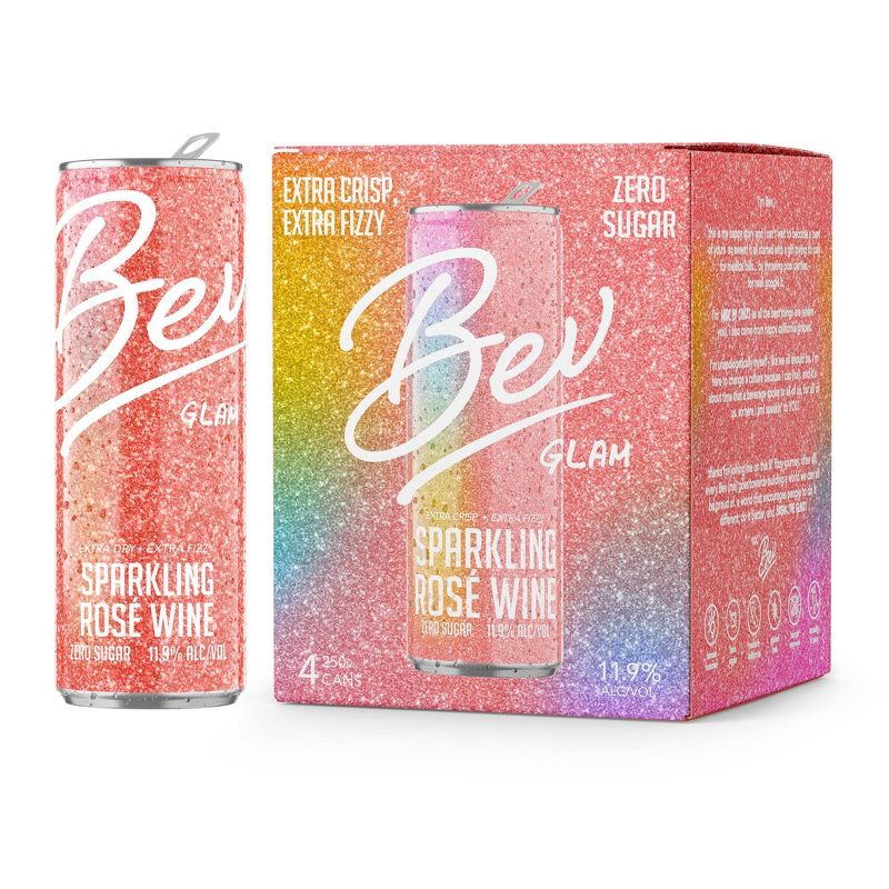 Bev Glam Ros&#233; Wine - 4pk/250ml Cans, 3 of 6