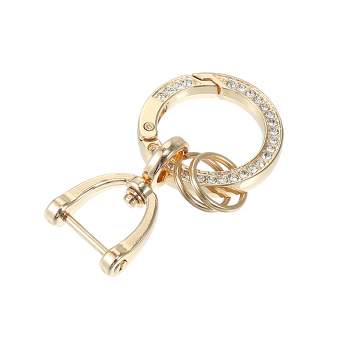 Unique Bargains Car Fob Key Chain Keychains Holder With D Shaped Ring Bling  Key Rings Set Gold Tone : Target