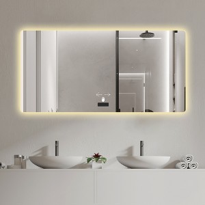 Lyngins 48x32 Inch LED Wall Mount Vanity Mirror with Anti-Fog Function,Bathroom Mirror with Frameless Design for Bathroom,Bedroom - 1 of 4