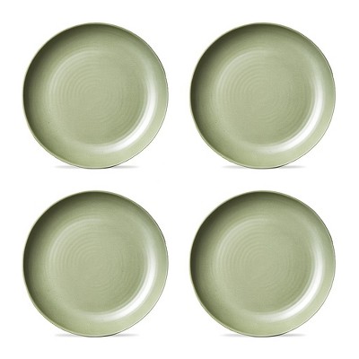 TAG Green Brooklyn Melamine Plastic Dinning Dinner Plate Dishwasher Safe Indoor/Outdoor 11x11 inch Dinner Plate Set 4
