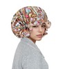 Anna-Kaci Satin Lined Print Bonnet Large Ruffled Edge Adjustable Sleep Cap for Natural Hair Protection - 2 of 4