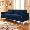 VASIP 85" Modern Beige Sofa - Upholstered 3-Seater with Metal Legs and Pillows, Minimalist style for Living Room,Office - 2 of 4