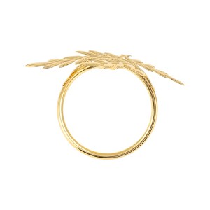 Unique Bargains Napkin Rings Wheat Ear Leaf Metal Gold Tone 1 Pc - 1 of 3