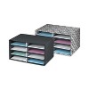 Bankers Box Decorative Sorter, 8 Letter Compartments, 19.5 x 12.38 x 10.25, Black/White Brocade - 4 of 4