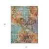 Copper Orange And Teal Blue Abstract Washable Indoor Outdoor Area Rug - 3 of 4