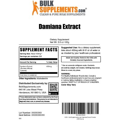 BulkSupplements Damiana Extract Powder