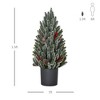 DOMETOUR 18" Tall Unlit Miniature Snow-Flocked Tabletop Artificial Christmas Tree with Pine Cones and Berries Holiday Decoration - 2 of 4
