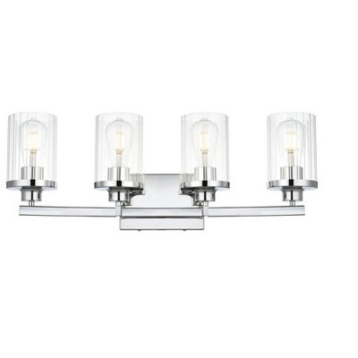 Elegant Lighting Saanvi 4 light Chrome and Clear Bath Sconce