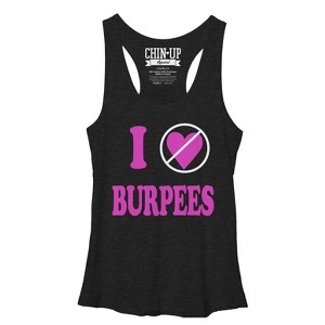 Women's CHIN UP I Do Not Love Burpees Racerback Tank Top - 1 of 3
