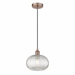 Ithaca - 1 Light Cord Hung Mini Pendant In Industrial Style-9.5 Inches Tall and 10 Inches Wide - 1 of 1