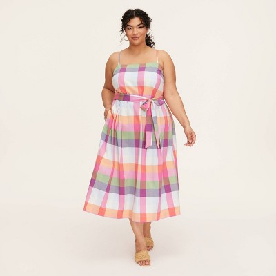 Women's Plaid Tie-Waist Midi Dress -  kate spade new york x Target Red/Pink/Green/Blue
