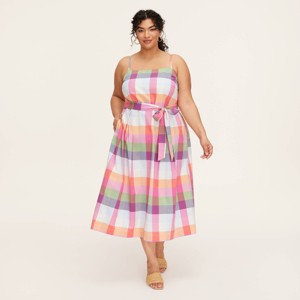 Women's Plaid Tie-Waist Midi Dress -  kate spade new york x Target Red/Pink/Green/Blue - 1 of 4