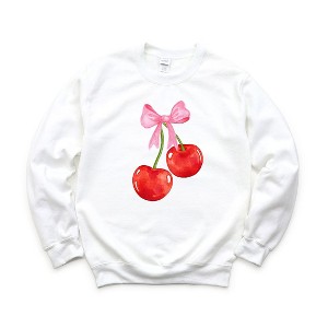 Simply Sage Market Women's Graphic Sweatshirt Coquette Cherries - 1 of 2