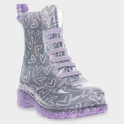 Clear glitter rain clearance boots