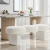Bekrvio 56"L Minimalist Modern Upholstered Entryway Bench, 3 Round Cushions -White Boucle Fabric, End of Bed Bench for Bedroom, Hallway, Living Room - 2 of 4