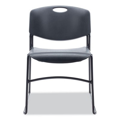 Black Metal Armless Stackable Reception Chair