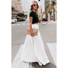 Women's High Waist Skirt, Flowy Chiffon Pleated Maxi Skirt Off-white - 2 of 4