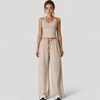 Anna-Kaci Active Women's Wide Leg Lounge Pants with Drawstring Waist and Relaxed Fit for All-Day Comfort - 2 of 4