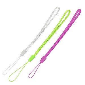 Unique Bargains 3Pcs Tricolor Woven Cord Hand Wrist Strap Lanyard for MP3 Cell Phone Keys - 1 of 4