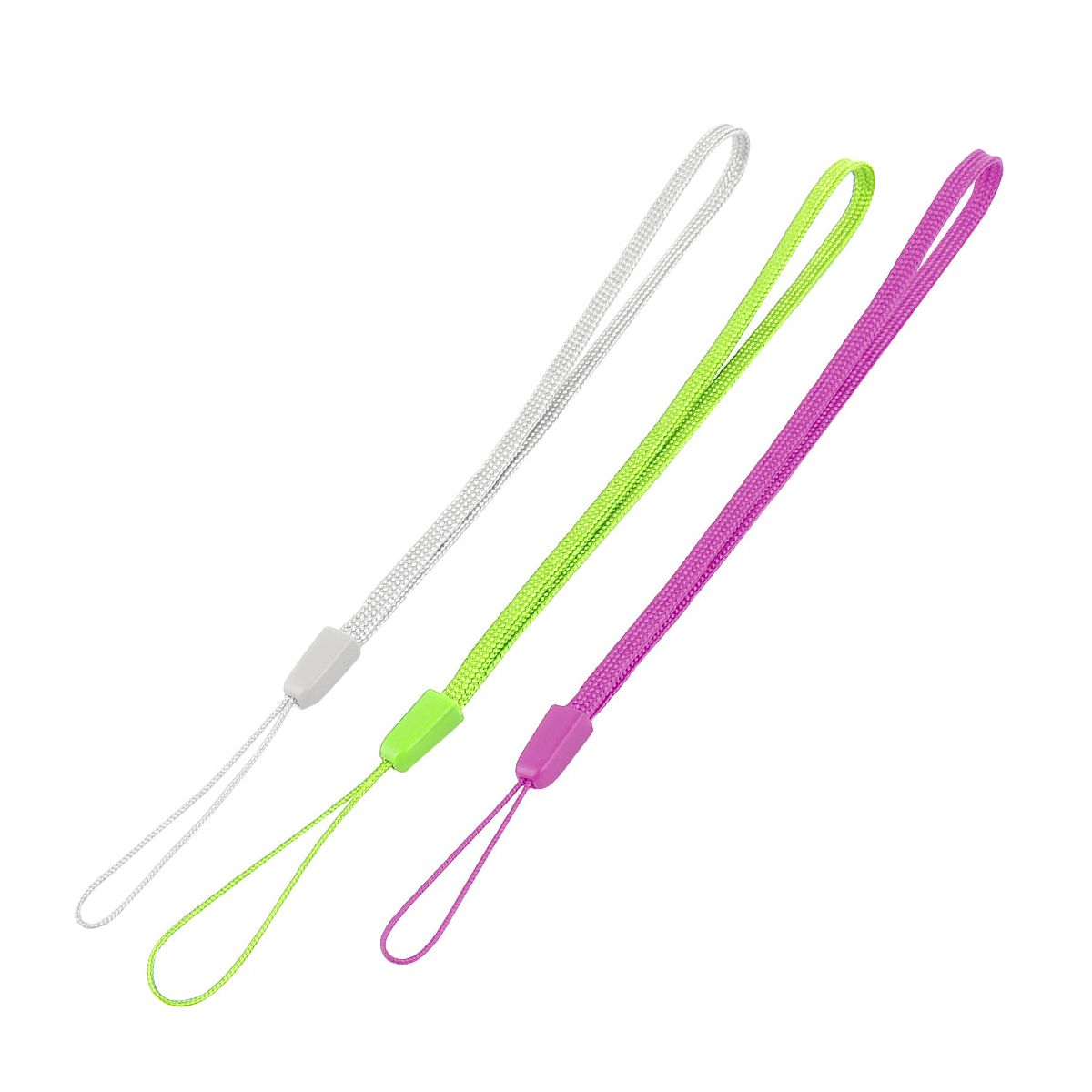 Unique Bargains 3Pcs Tricolor Woven Cord Hand Wrist Strap Lanyard for MP3 Cell Phone Keys