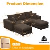 82.7'' Plush Corduroy U-Shaped Sectional Sofas with 2 Movable Ottomans, Deep Seat and Convertible Lounge Chair - 3 of 4