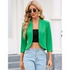 Clearlove Womens Cropped Blazer Casual Business 3/4 Sleeve Collarless Open Front Cardigan Work Jacket Shrug - 2 of 4