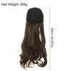 Unique Bargains Women's Halloween Baseball Cap with Hair Extensions Curly Wavy Hairstyle Adjustable Wig Hat Light Brown - 3 of 4