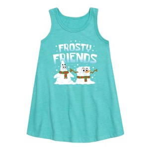 - SpongeBob SquarePants - Frosty Friends Graphic Sleeveless Aline Dress - 1 of 4