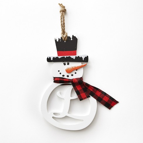 Lakeside Snowman Monogram Initial Christmas Tree Ornament L Target