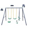 VisioGear Play and Swing Sets, Swing Set with Glider, Outdoor Swing Sets for Kids, Blue, 119"*74"*73" - 4 of 4