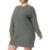 Agnes Orinda Women's Plus Size Knit Sweater Warm Long Sleeve Pullover Mini Dresses - 2 of 4