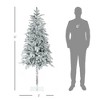 6' Artificial Flocked Christmas Trees, with Snow Frosted Branches, Auto Open, Steel Base - 3 of 4