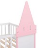 Okak Twin Over Twin Wood Castle Bunk Bed with Tower Ladder House Bunk Bed for Toddler Kids Teens Easy Assemble No Box Soring Needed, Pink - 4 of 4
