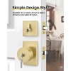 Itopfox Gold Exterior Door Knobs with Deadbolt, Square Keyed Brushed Gold Door Lock Sets, Heavy Duty Brass Front Entry Locksets (2 Pack) - 2 of 4