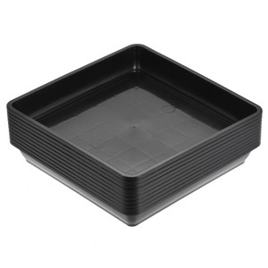Unique Bargains Indoor Outdoor Plastic Square Flower Drip Trays Plant Pot Saucer 10 Pcs - 1 of 4