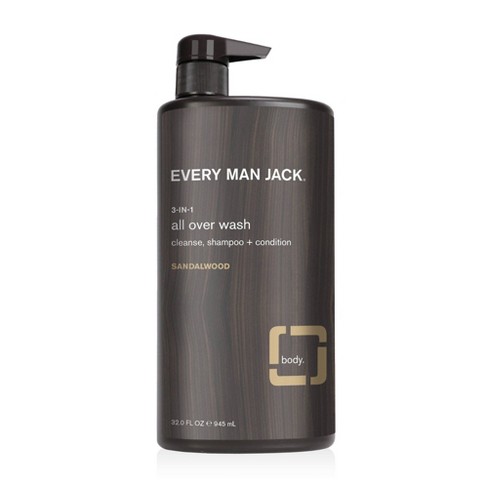 Every Man Jack Sandalwood 3 In 1 All Over Wash 32 Fl Oz Target