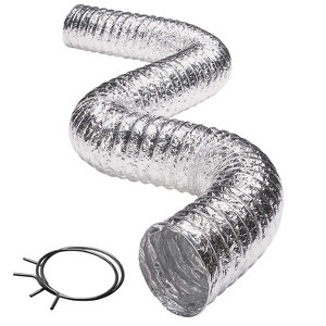 Deflecto® Supurr-Flex® 4-In. Multilayered Flexible Aluminum Duct with Metal Spring Clamps - 1 of 4