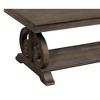 48" Wooden Classic Traditional Cocktail Table with Bottom Shelf and Scrolled Base for Living Room - 3 of 4