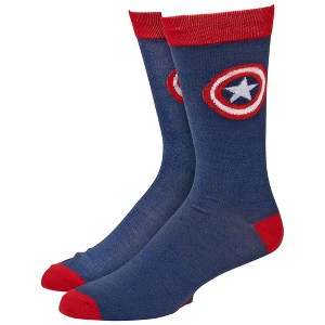 Adult Captain America Classic Shield Symbol Crew Socks - 1 of 4
