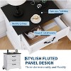 Coucheta 24" Modern Farmhouse Nightstand - with Charging Station, 3 Large Drawers & Storage for Bedroom, Small Space, White, Single or Set of 2 - 4 of 4