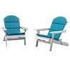 Christopher Knight Home Malibu Outdoor Acacia Wood Adirondack Chairs with Cushions (Set of 2) - 2 of 4
