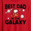 Men's - Peanuts - Best Dad In The Galaxy Snoopy Long Sleeve Graphic T-Shirt - 2 of 4