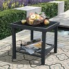 17.7'' Modern Square End Tables for Living Room; Rustic Aluminum Outdoor Side Table - 3 of 4