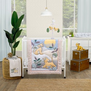 Disney Lion King Leader of the Pack Taupe and Green 3 Piece Nursery Mini Crib Bedding Set - Comforter and Two Fitted Mini Crib Sheets - 1 of 4